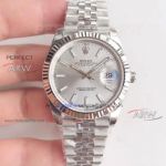 Perfect Replica DJ Factory Rolex Datejust 41mm Watch - ETA 2824 Stainless Steel Case/Band Silver Dial